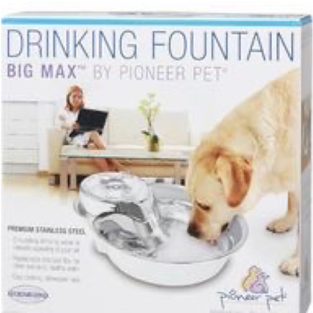 Dog fountain keeps cool water circulating, clean and fresh for sweet pups!